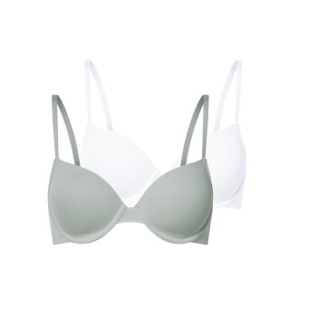 esmara® Damen Bügel-BHs, 2 Stück (mint/weiß, 80B) - B-Ware neuwertig