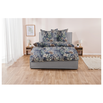 LIVARNO home Bettwäsche, aus Mikrofaser-Satin, 220 x 200 cm, Blätter - B-Ware neuwertig