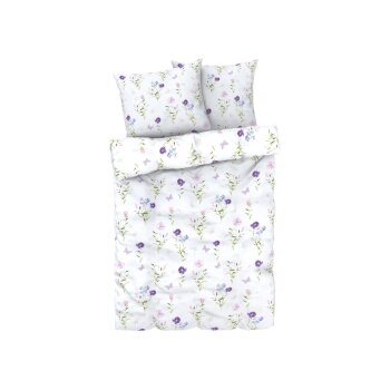 LIVARNO home Bettwäsche, aus Mikrofaser-Satin, 220 x 200 cm, Blumen - B-Ware neuwertig