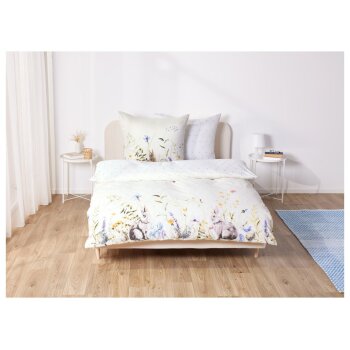 LIVARNO home Bettwäsche, aus Mikrofaser-Satin, 220 x 200 cm, Blumen - B-Ware neuwertig