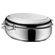 SILIT Bräter mit Deckel, 7,7l, Schmortopf oval, Induktion, backofengeeignet, Induktionsdeckel, Edelstahl »2136283911« - B-Ware neuwertig