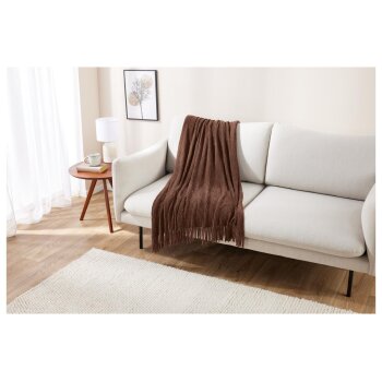 LIVARNO home Chenille-Plaid, 130 x 170 cm (Braun) - B-Ware neuwertig