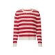 esmara® Damen Pullover in Strukturstreifen-Strick (rot gestreift, XL(48/50)) - B-Ware neuwertig
