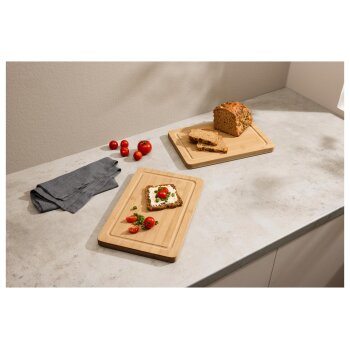 SILVERCREST® Bambus-Schneidebretter-Set, 2 Stück / Bambus-Tee-Box - B-Ware