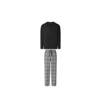 esmara Men Herren Pyjama (Schwarz/Grau, M (48/50)) -...