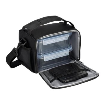 SILVERCREST® Kühltasche mit Frischhaltedosen (Schwarz) - B-Ware neuwertig