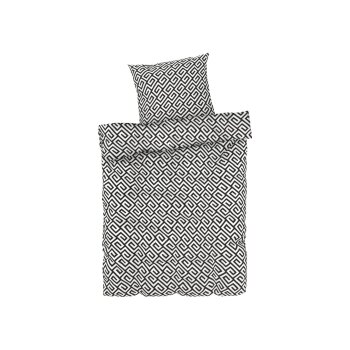 LIVARNO home Bettwäsche, aus Satin, 140 x 200 cm, Grafik/schwarz/weiß - B-Ware sehr gut