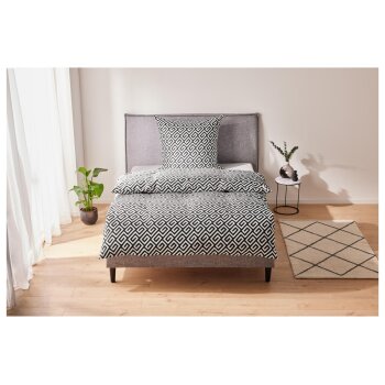 LIVARNO home Bettwäsche, aus Satin, 140 x 200 cm, Grafik/schwarz/weiß - B-Ware sehr gut