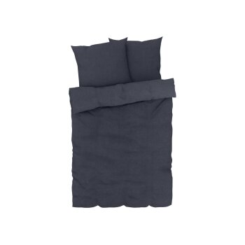 LIVARNO home Bettwäsche, aus Leinen, 220 x 200 cm, schwarz/blau - B-Ware sehr gut