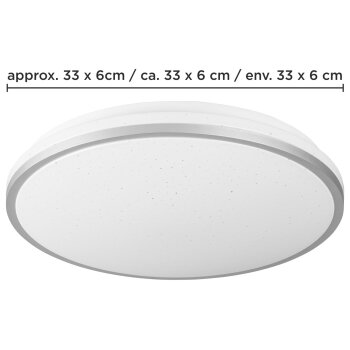 LIVARNO® Deckenleuchte LED-Deckenleuchte mit Farbtonsteuerung, Ø 33 (Chrom) - B-Ware neuwertig