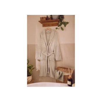 LIVARNO® Damen/Herren-Bademantel, XL, beige - B-Ware neuwertig