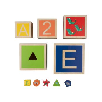 PLAYTIVE Regenbogen-Stapelwürfel / Regenbogen-Legespiel / Regenbogen-Stecktürme / Mosaik-Spiel (Stapelwürfel) - B-Ware neuwertig