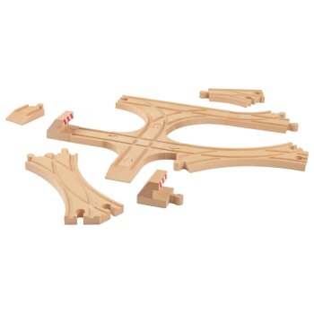 LUPILU® Schienen-Set, 16-teilig / Weichen-Set, 11-teilig (Weichen Strecken Set) - B-Ware sehr gut