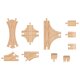 LUPILU® Schienen-Set, 16-teilig / Weichen-Set, 11-teilig (Weichen Strecken Set) - B-Ware sehr gut