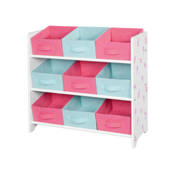 LIVARNO home Aufbewahrungsregal mit 9 herausnehmbaren Textilboxen (Rosa) - B-Ware Transportschaden Kosmetisch