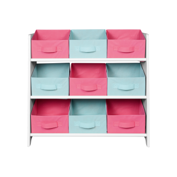 LIVARNO home Aufbewahrungsregal mit 9 herausnehmbaren Textilboxen (Rosa) - B-Ware Transportschaden Kosmetisch