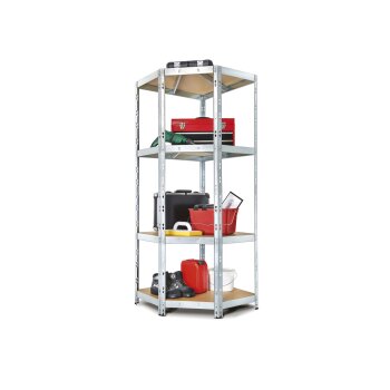 PARKSIDE® Eck-Schwerlastregal, mit 4 Böden, 70x70x180x40 cm, verzinkt - B-Ware gut