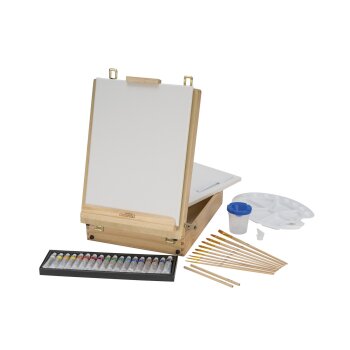 crelando® Koffer-Tischstaffelei, 52-teilig - B-Ware