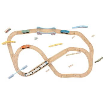 lupilu® Holzeisenbahn-Set, Weltreise - B-Ware neuwertig