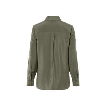esmara® Damen Bluse, mit Seitenschlitzen (Khaki, 42) - B-Ware neuwertig