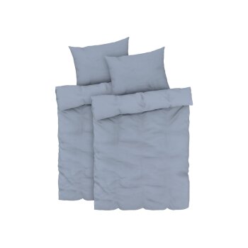 LIVARNO home 2er Set Bettwäsche, aus Mikrofaser-Satin, 140 x 200 cm, blau - B-Ware neuwertig