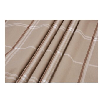 LIVARNO home Bettwäsche, aus Feinbiber, 260 x 240 cm, kariert/braun - B-Ware sehr gut