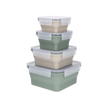SILVERCREST® Faltbare Frischhaltedosen / Lunchbox (Quadrat 4tlg.) - B-Ware sehr gut