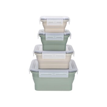 SILVERCREST® Faltbare Frischhaltedosen / Lunchbox (Quadrat 4tlg.) - B-Ware sehr gut