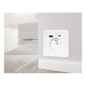 TRONIC® USB-Steckdose, aus robustem Kunststoff, mit USB A und C - B-Ware sehr gut