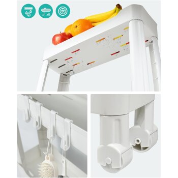 Ribelli Organisationsregal, mit 3 Ebenen, 13,5 cm, weiß - B-Ware neuwertig