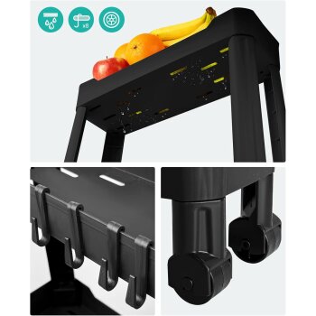 Ribelli Organisationsregal, mit 3 Ebenen, 13,5 cm, schwarz - B-Ware sehr gut