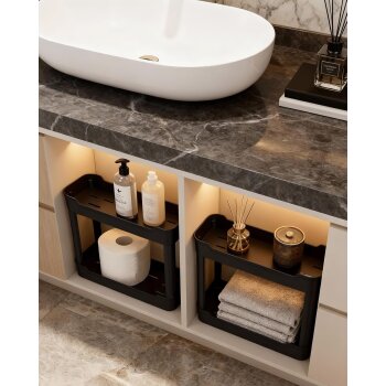 Ribelli Organisationsregal, mit 3 Ebenen, 13,5 cm, schwarz - B-Ware sehr gut