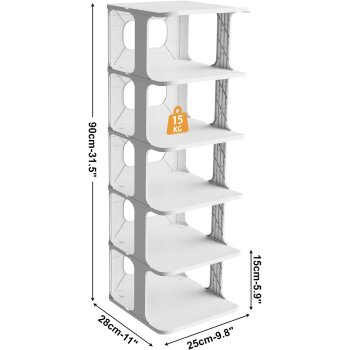 Ribelli Schuhorganisationsregal, 6-stufig, weiß - B-Ware sehr gut