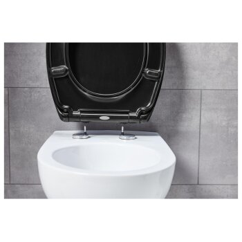 LIVARNO home WC-Sitz »Duroplast« (Schwarz) - B-Ware Transportschaden Kosmetisch