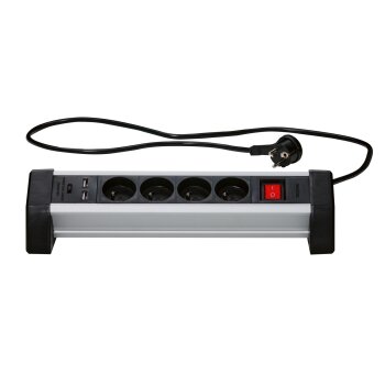 TRONIC® Aluminium-Steckdosenleiste 4-fach mit...