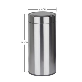 Ribelli Sensor-Mülleimer 30 L, rund, grau - B-Ware neuwertig