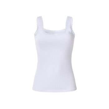 esmara® Damen Gerippte Tops mit Spitze, 3 Stück (dunkelrosa/hellrosa/weiß, S(36/38)) - B-Ware neuwertig