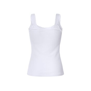 esmara® Damen Gerippte Tops mit Spitze, 3 Stück (dunkelrosa/hellrosa/weiß, S(36/38)) - B-Ware neuwertig