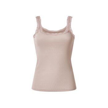 esmara® Damen Gerippte Tops mit Spitze, 3 Stück (dunkelrosa/hellrosa/weiß, S(36/38)) - B-Ware neuwertig