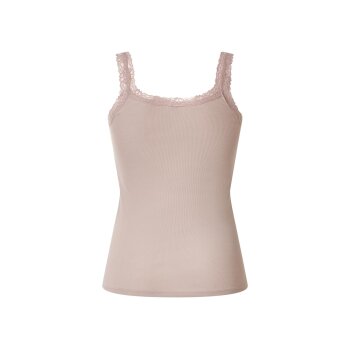 esmara® Damen Gerippte Tops mit Spitze, 3 Stück (dunkelrosa/hellrosa/weiß, S(36/38)) - B-Ware neuwertig