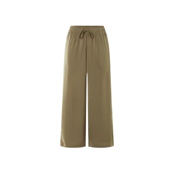 esmara® Damen Wide-Leg-Satinhose / Satinhose, mit seitlichen Eingrifftaschen (Khaki, XS(32/34)) - B-Ware neuwertig