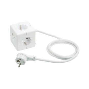 TRONIC® Steckdosenwürfel, mit USB-Ports,...