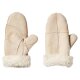 SANSIBAR Damen Lammfellhandschuhe / Lammfellfäustlinge (Beige, 7,5) - B-Ware neuwertig