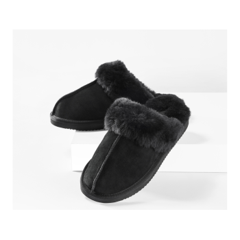 esmara® Herren Hausschuh Lammfell (Schwarz, 42) - B-Ware sehr gut
