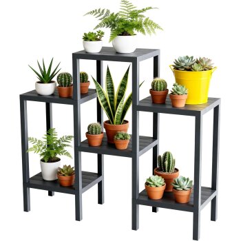 Ribelli 6-stufiges Blumenregal, grau - B-Ware neuwertig