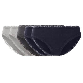 esmara® Damen Gerippte Slips mit Spitze, 5 Stück - B-Ware
