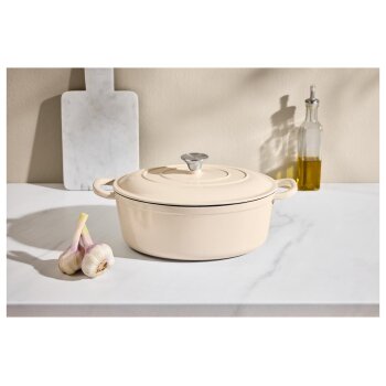 SILVERCREST® Gusseisen-Bräter (Beige) - B-Ware Transportschaden Kosmetisch