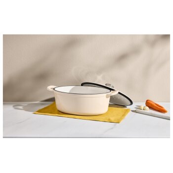 SILVERCREST® Gusseisen-Bräter (Beige) - B-Ware Transportschaden Kosmetisch