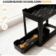 Ribelli 2er Set Küchenorganizer, mit Ausziehbarer Schublade, 40 x 22 x 33.8 cm, schwarz - B-Ware sehr gut