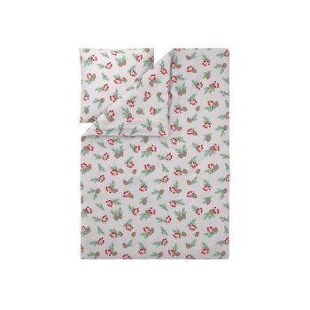 LIVARNO® Feinbiber-Bettwäsche, 135 x 200 cm (Tannenzweige) - B-Ware neuwertig